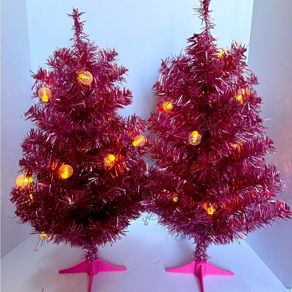 NWOT Pink Mini Christmas Tree, 24 inches high, great for any occasion! - Picture 1 of 6